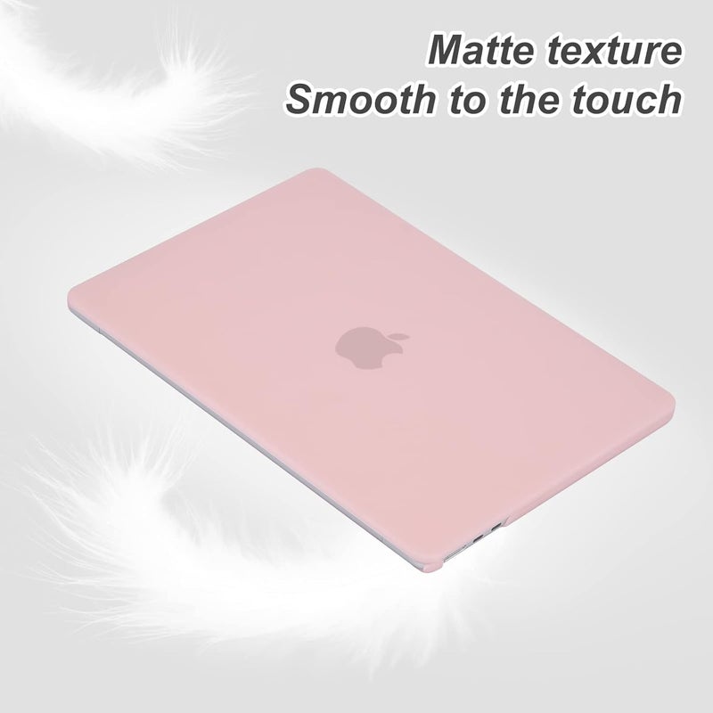 Eoocoo Case Compatible with MacBook Air 13 inch 2026 2025-2022 Release M4 M3 M2 A3240 A3113 A2681, Hard Shell&Keyboard Skin Cover&Screen Protector for Mac Air 13.6 inch Case, Dusty Pink - Image 4